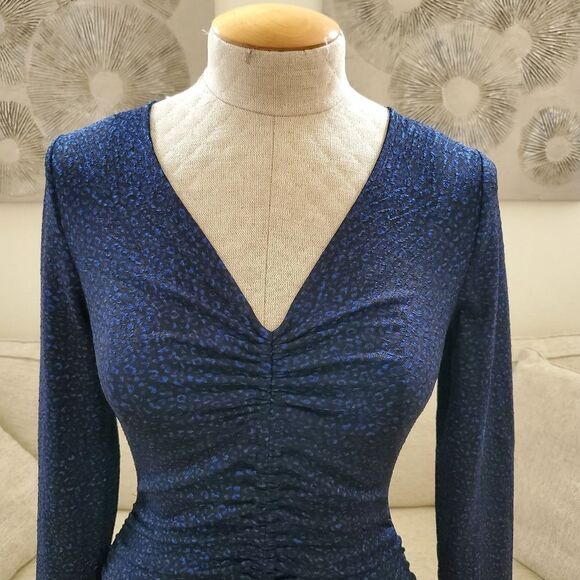 Michael Kors Ruched Leopard Print Dress -NEW - Picture 4 of 13